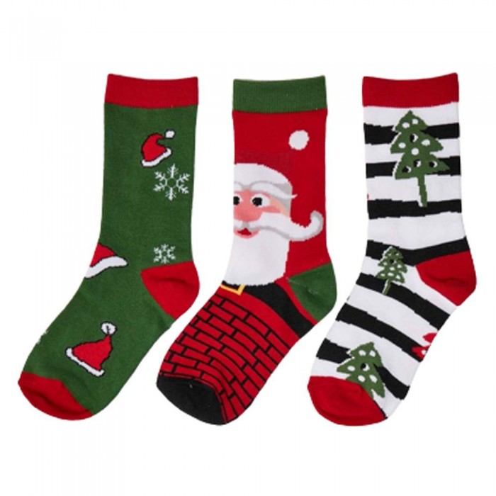 [해외]URBAN CLASSICS Stripe Santa Christmas 양말 3 켤레 138942254 Multicolor