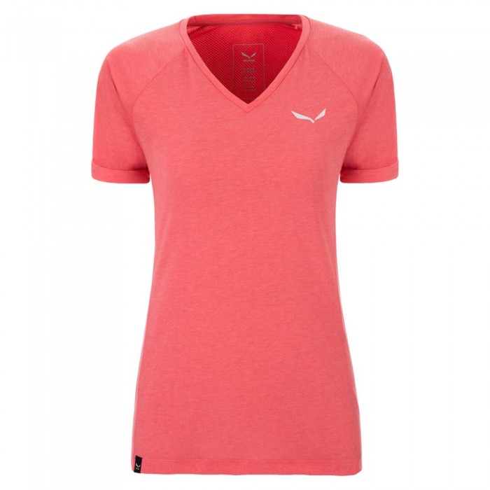 [해외]살레와 Puez Melange Dryton V Neck 반팔 티셔츠 4138980452 Calypso Coral / Melange