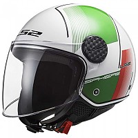 [해외]LS2 오픈 페이스 헬멧 OF558 Sphere Lux Firm 9138387773 White / Green / Red