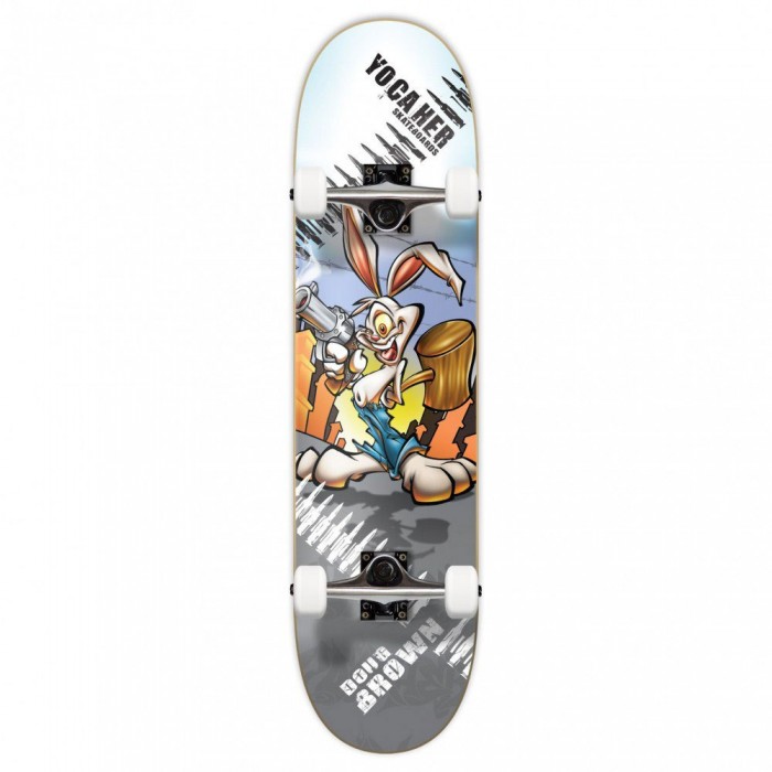 [해외]YOCAHER 스케이트보드 Graphic Radical Rabbit 7.75´´ 14138784176 White / Grey