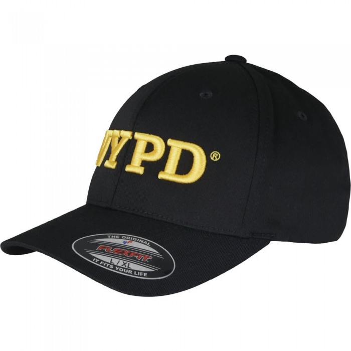 [해외]BRANDIT NYPD 3D Logo Flexfit 모자 6138023447 Black