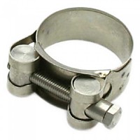 [해외]DRC Stainless Steel 40-43 mm Clamp Muffler 9139074468 Silver