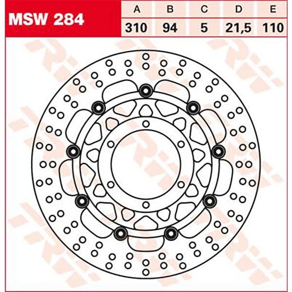 [해외]TRW Honda CTX 1300 Abs 14 프론트 브레이크 디스크 9138875465