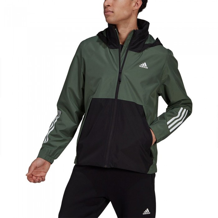 [해외]아디다스 Basic 3 Stripes 레인.Rdy 자켓 4138969076 Green