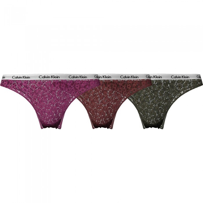 [해외]캘빈클라인 언더웨어 Carousel zilian Panties 브라 3 단위 139123634 Intense Plum / Red Carpet / Olive