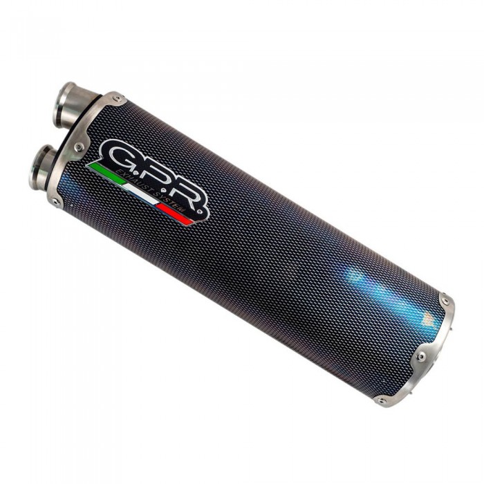 [해외]GPR EXHAUST SYSTEMS Dual Poppy Kawasaki Versys 1000 I.E. 21-22 Ref:E5.K.179.DUAL.PO Carbon&Stainless Steel 승인된 타원형 머플러 9139185232 Black / Silver