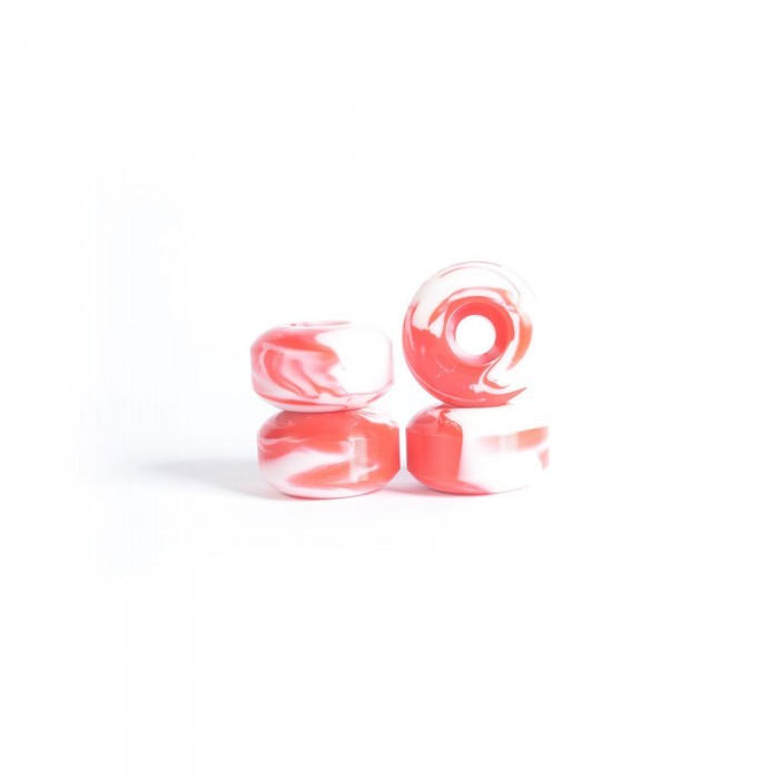 [해외]YOCAHER 스케이트보드 바퀴 Qball Swirl 14138767691 White / Red