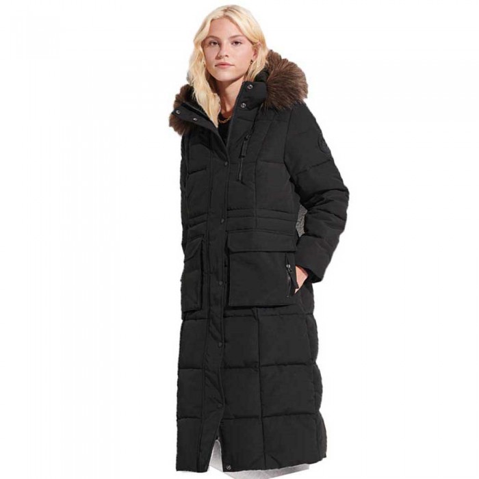 [해외]슈퍼드라이 Longline Faux Fur Everest 자켓 139240206 Black