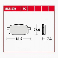 [해외]TRW ECO MCB590EC 61 x 27 x 7.3 mm Brake Pads 9139226726 Black