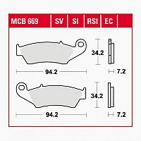 [해외]TRW ECO MCB669EC 94.2 x 34.2 x 7.2 mm Brake Pads 9139226727 Black
