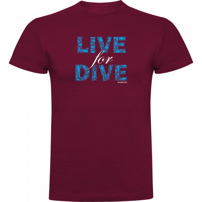 [해외]KRUSKIS Live For Dive 반팔 티셔츠 10139292503 Dark Red