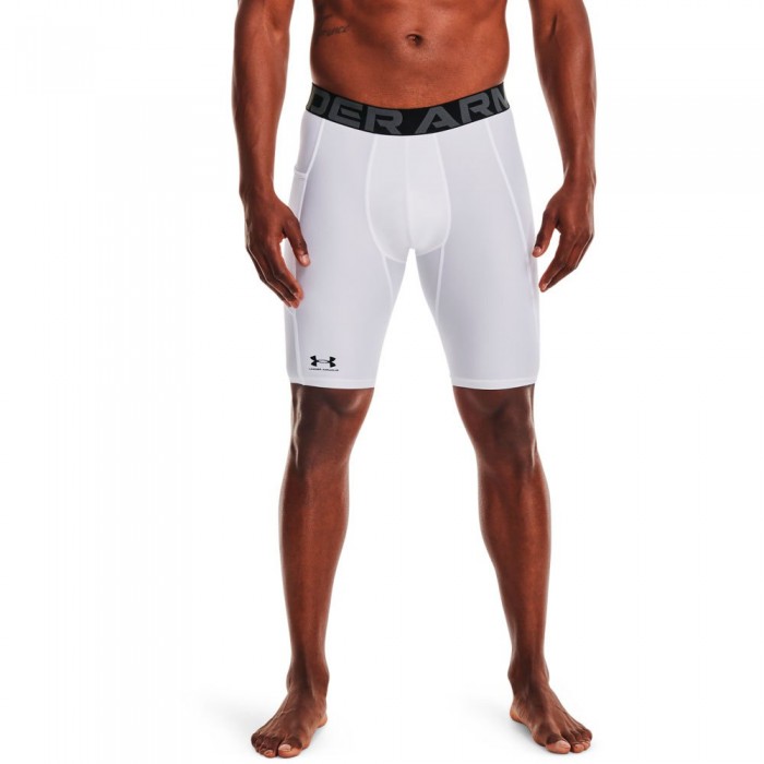 [해외]언더아머 HeatGear Compression Long 베이스 레이어 반바지 7139070319 White / Black