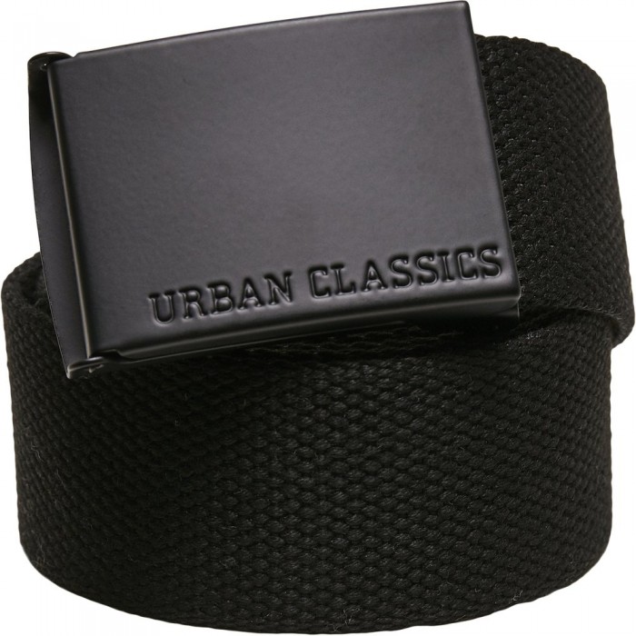 [해외]URBAN CLASSICS 컬러 캔버스 버클 벨트 14138677815 Black