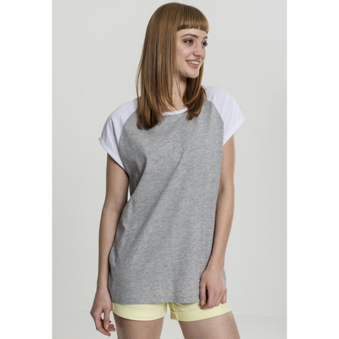 [해외]URBAN CLASSICS Raglan Contract 반팔 티셔츠 138452963 Gray / White