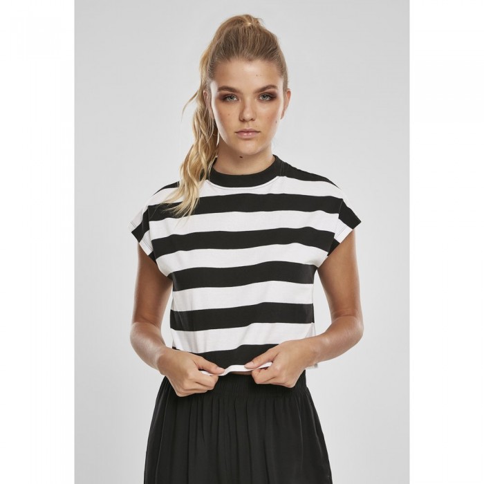 [해외]URBAN CLASSICS Stripe Short 티셔츠 138556860 Black / White