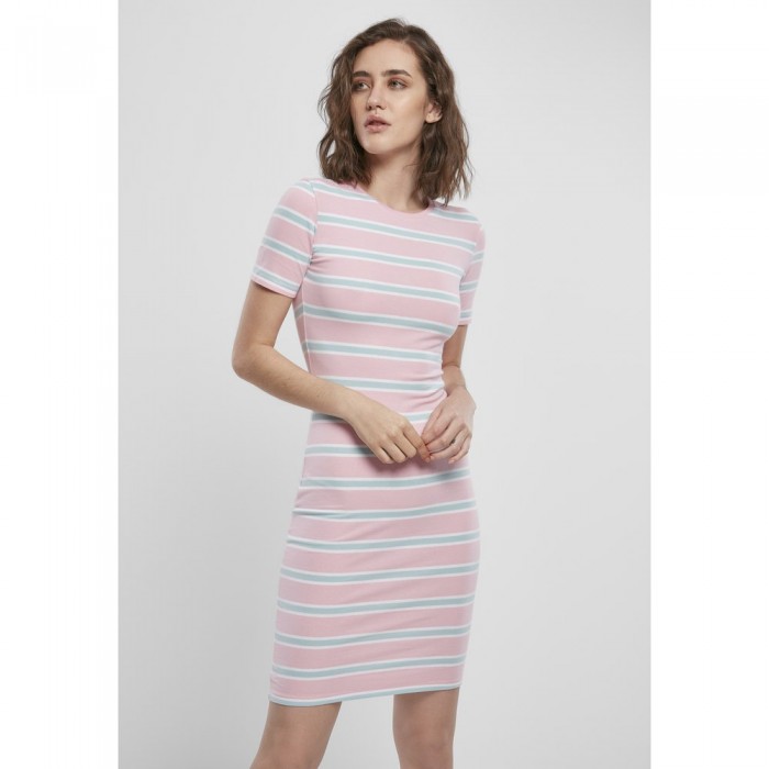 [해외]URBAN CLASSICS Stretch Stripe 드레스 138684799 Pink / Blue Turquoise