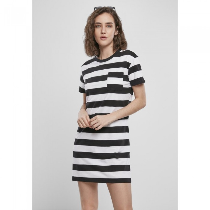 [해외]URBAN CLASSICS Stripe Boxy 드레스 138684803 Black / White