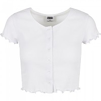 [해외]URBAN CLASSICS Cropped Button Up Rib 반팔 티셔츠 138684834 White