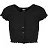 [해외]URBAN CLASSICS Cropped Button Up Rib 반팔 티셔츠 138684856 Black