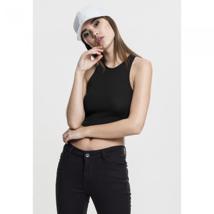 [해외]URBAN CLASSICS Rib Crop Top 반팔 티셔츠 138684864 Black