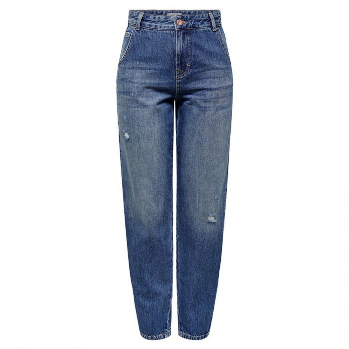 [해외]ONLY Troy Carrot Fit 하이웨이스트 청바지 139296737 Dark Medium Blue Denim