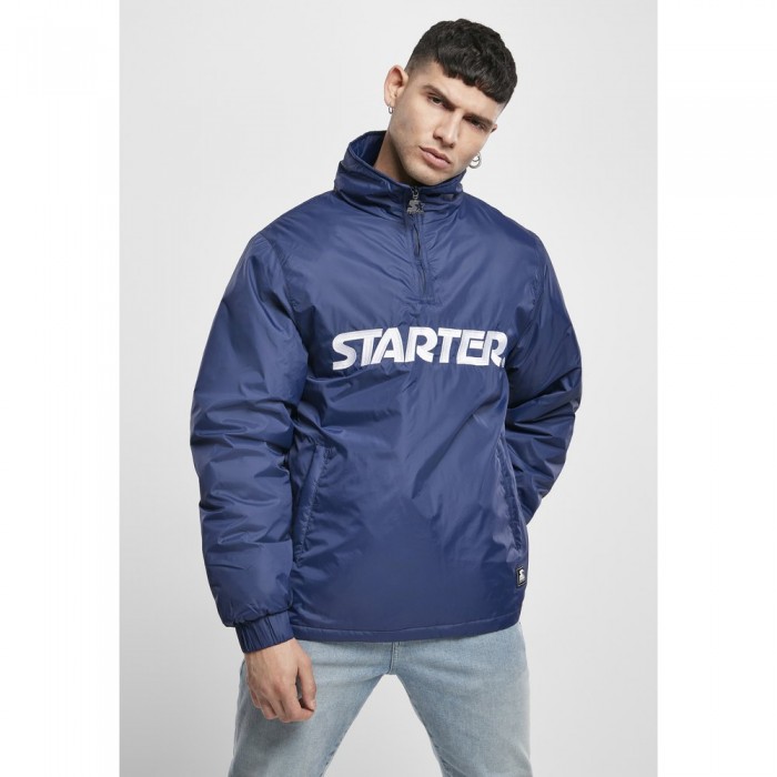 [해외]URBAN CLASSICS Starter Logo 1/2 Zip 자켓 138610668 Blue Night