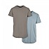 [해외]URBAN CLASSICS 2장 티셔츠 세트, 사전 포장, 셰이프드, 롱 138681412 Dark Gray / Blue