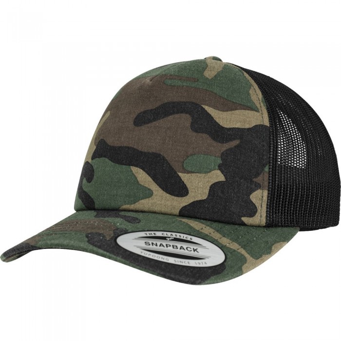 [해외]BRANDIT Camo Trucker 모자 6138023444 Woodland / Black