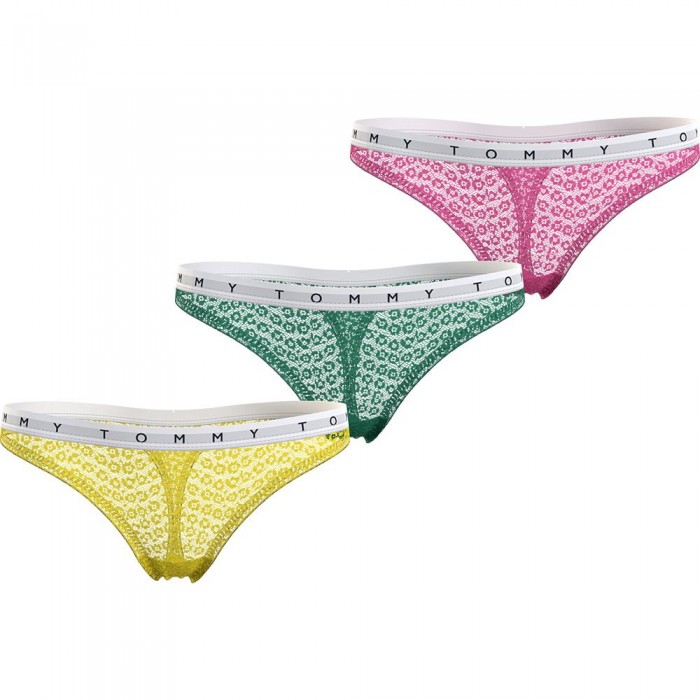 [해외]타미 진 Full Lace 끈팬티 3 단위 139143744 Solar Yellow / Green Mal / Pink Amour