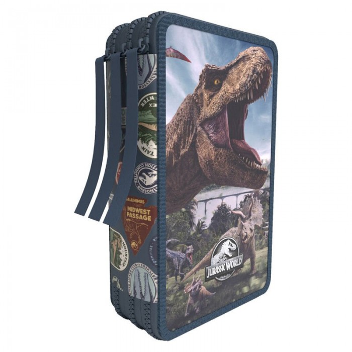 [해외]CYP BRANDS 트리플 포켓 필통 Jurassic World 14139346998 Gray