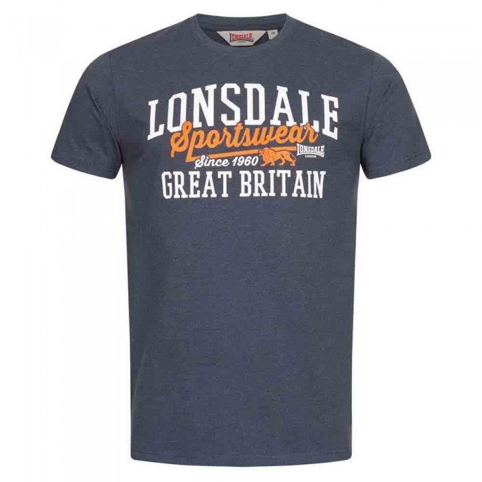 [해외]LONSDALE Dervaig 반팔 티셔츠 7139293699 Marl Navy / Orange / White