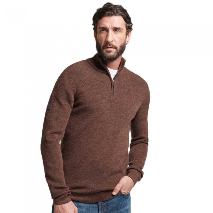 [해외]슈퍼드라이 Studios Merino Henley 스웨터 139358219 Chestnut