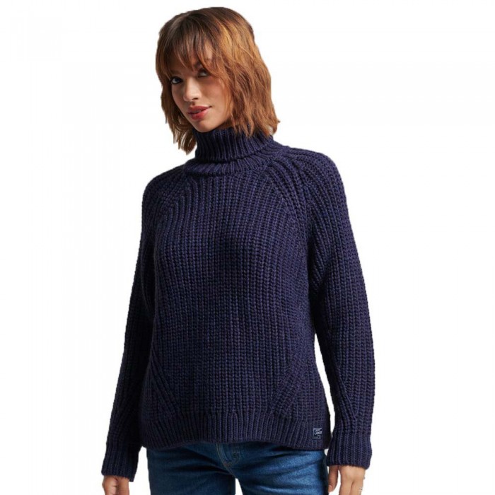 [해외]슈퍼드라이 Slouchy Stitch Roll Neck 스웨터 139358596 Navy Marl