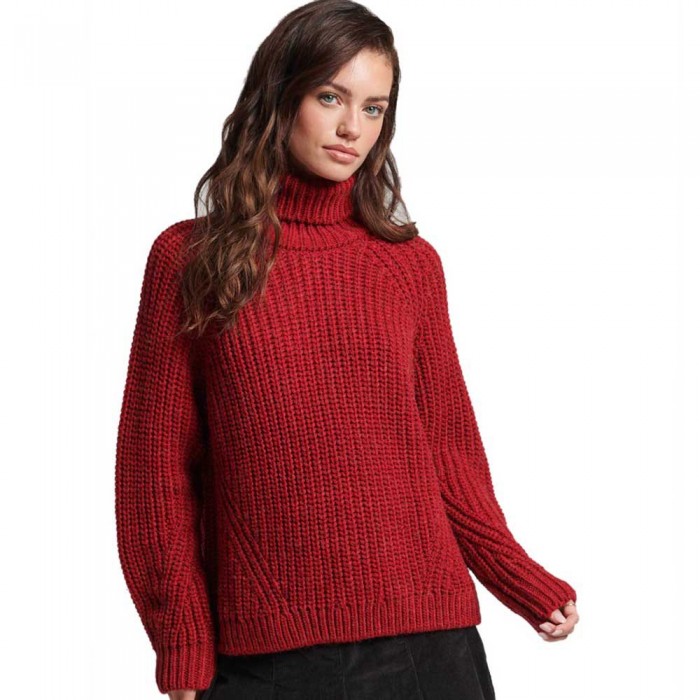 [해외]슈퍼드라이 Slouchy Stitch Roll Neck 스웨터 139393181 Rouge Marl