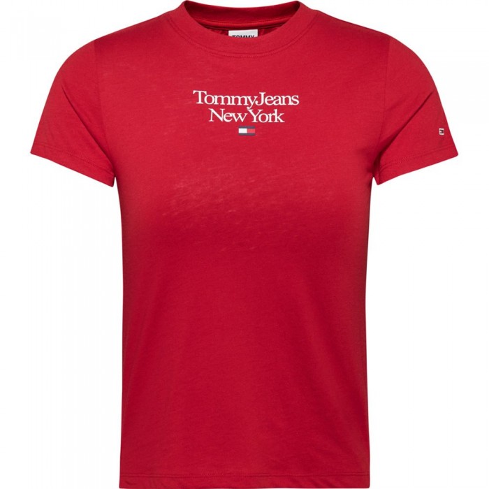 [해외]타미 진 Bby Essential 로고 1 반팔 티셔츠 139307818 Deep Crimson