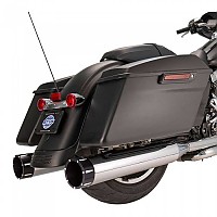 [해외]S&S CYCLE 4.5´´ MK45 Contrast Cut Tracer Harley Davidson FLH 1340 Electra Glide Belt Drive 13 Ref:550-0623 슬립온 머플러 9139170746 Black / Chrome