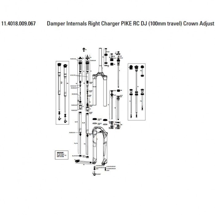 [해외]락샥 충격 흡수 장치 Damper Assembly Crown Charger RC Pike DJ 1137670328 Grey / Black