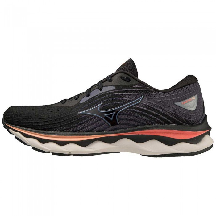 [해외]미즈노 Wave Sky 6 러닝화 6138858856 Black / Quicksilver / Hot Coral