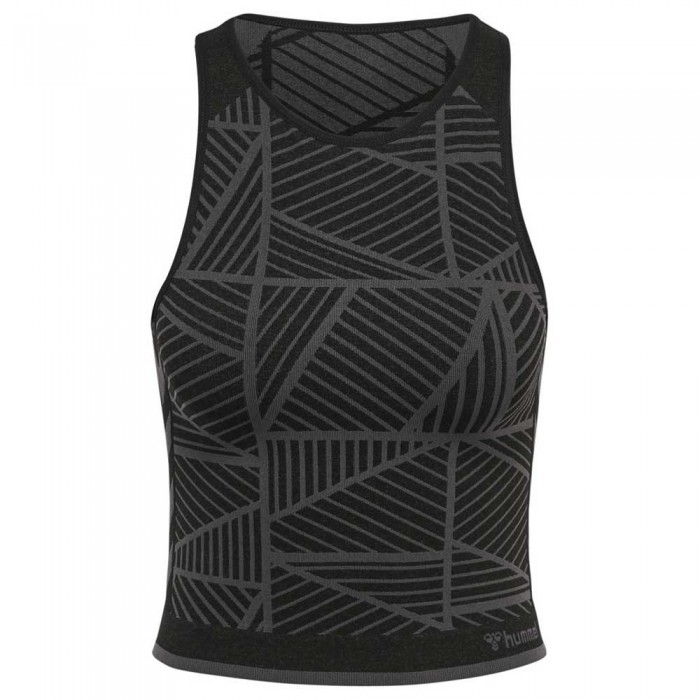 [해외]험멜 Energy Crop Seamless 스포츠 탑 1138649016 Black / Asphalt Melange