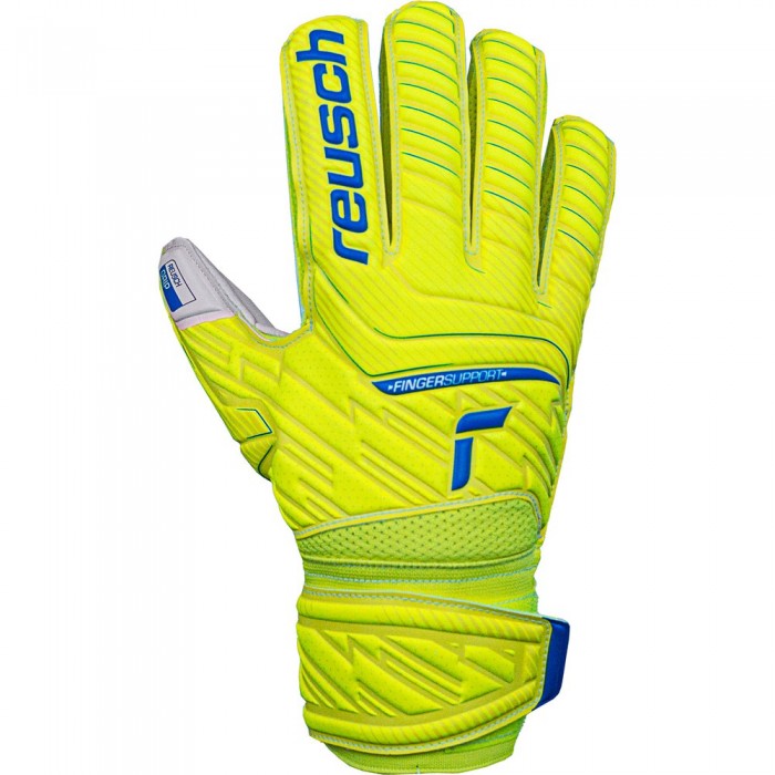 [해외]로이쉬 Attrakt Grip Finger Support 골키퍼 글러브 3138704730 Yellow / Blue / White