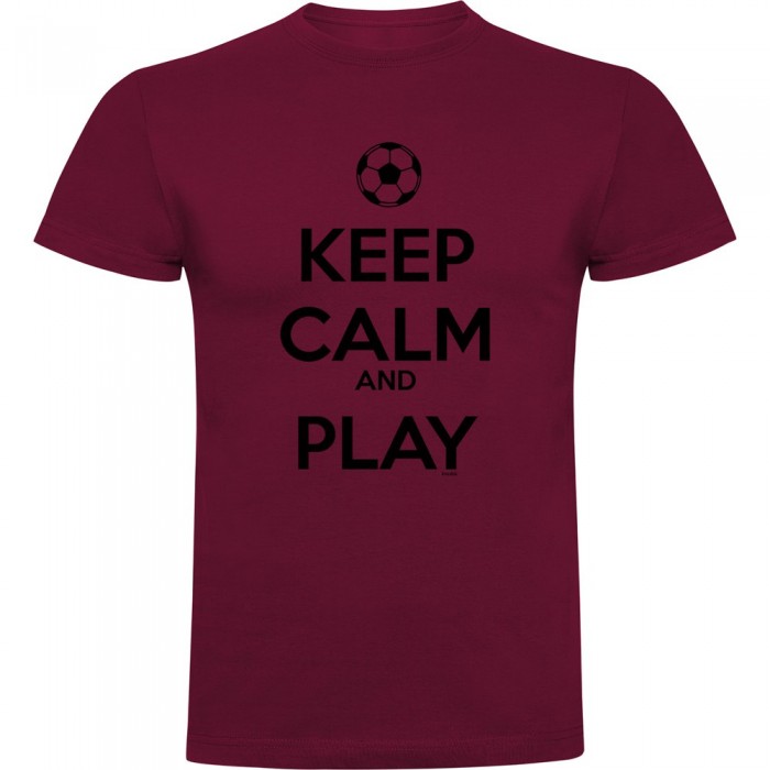 [해외]KRUSKIS Keep Calm And Play Football 반팔 티셔츠 3139292439 Dark Red