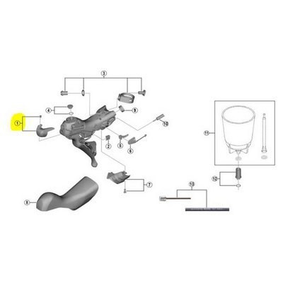 [해외]시마노 꾸밈 Handle Embellisher Right 7020/7025 1137149747 Black