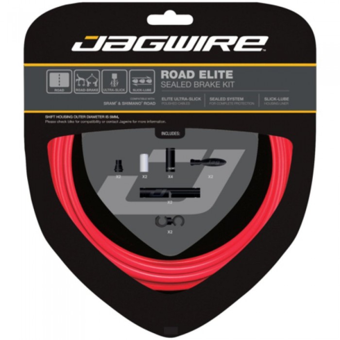 [해외]JAGWIRE 브레이크 키트 Road Elite Sealed Brake Kit 1138500773 Red