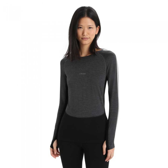 [해외]아이스브레이커 긴팔 베이스 레이어 Zone Knit 200 Crewe 9139085298 Jet Heather / Black / Metro Heather / Cb