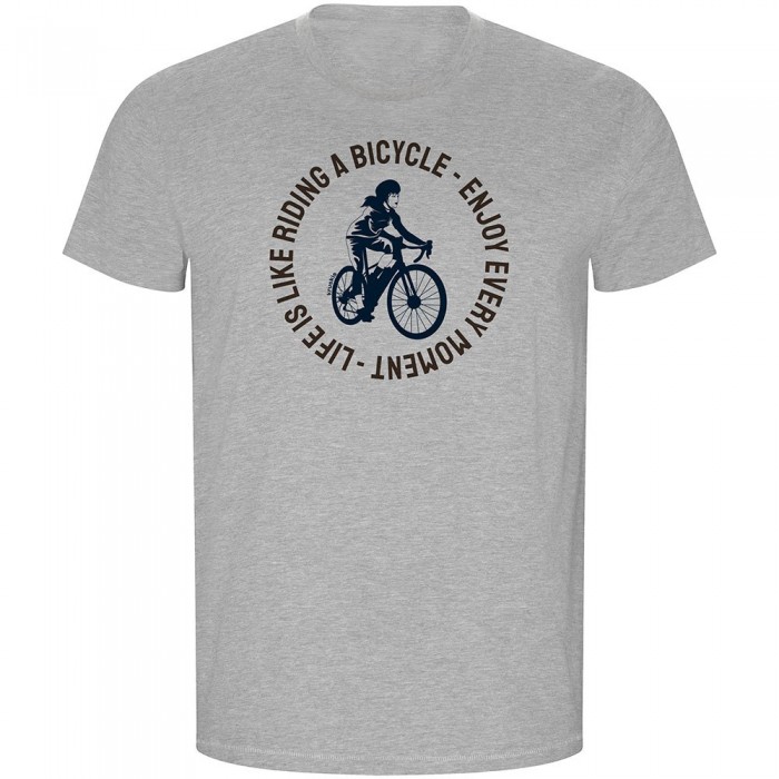 [해외]KRUSKIS Life Is Like Riding ECO 반팔 티셔츠 1139685093 Heather Grey