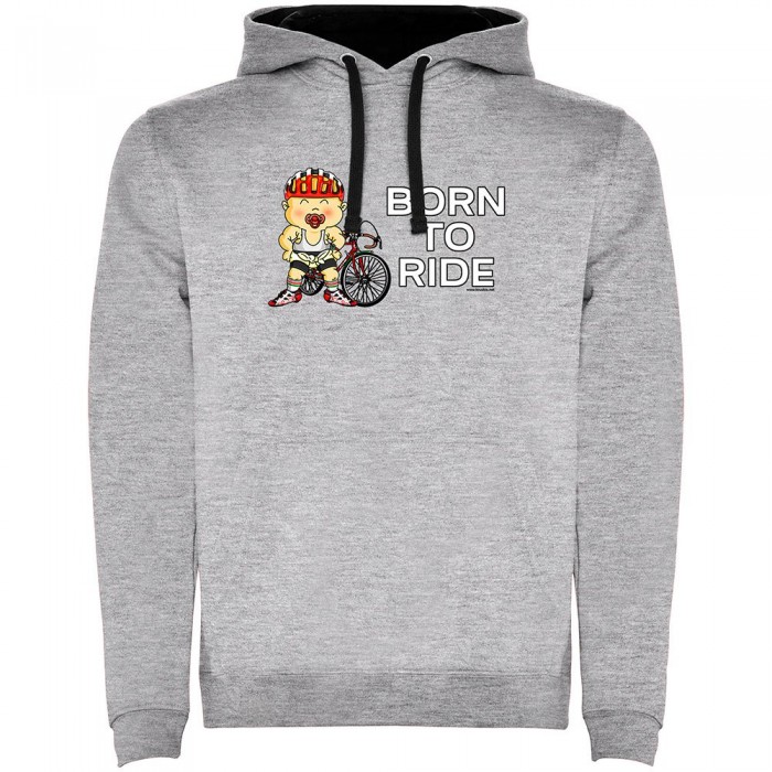 [해외]KRUSKIS Born To Ride Two-Colour 후드티 1139695339 Heather Grey / Black