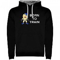 [해외]KRUSKIS Born To Train Two-Colour 후드티 7139695367 Black / Grey