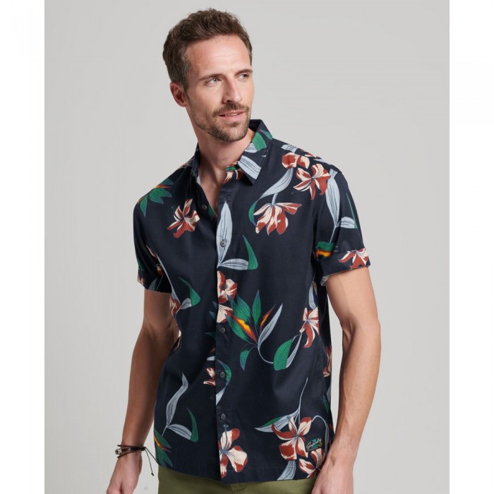 [해외]슈퍼드라이 Vintage Hawaiian 반팔 셔츠 139530991 Dark Navy Hawaiian