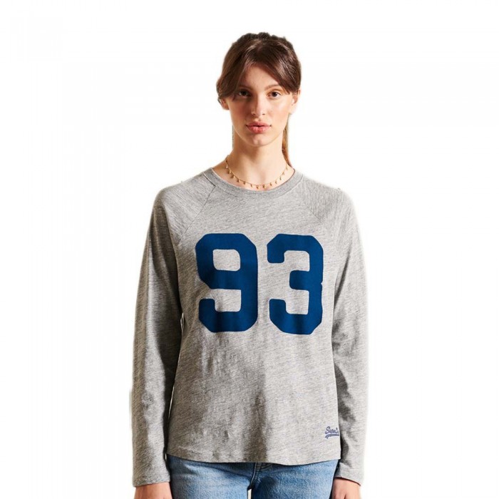 [해외]슈퍼드라이 Vintage Logo AC Raglan 긴팔 티셔츠 139691375 Athletic Grey Marl