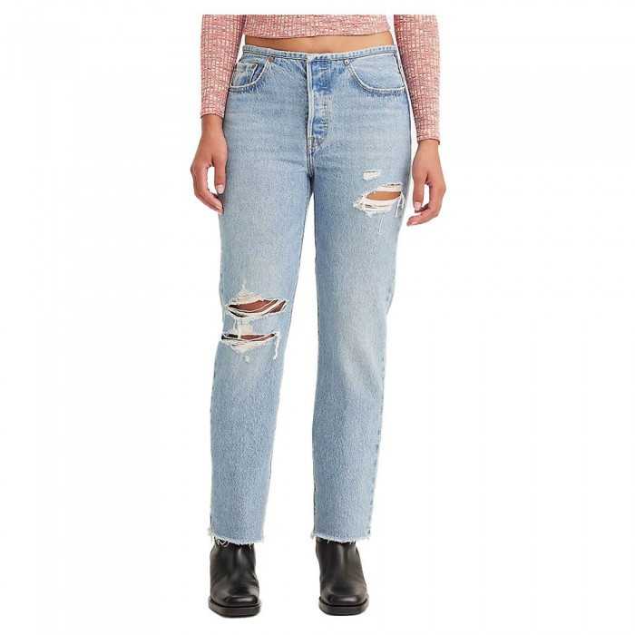 [해외]리바이스 501™? Jeans 미니 Waist 청바지 139459206 Z8081 Light Indigo Destructed